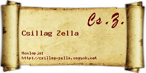 Csillag Zella névjegykártya